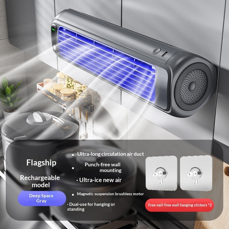 Punch-free Wall-mounted Fan For Kitchen Home Bathroom