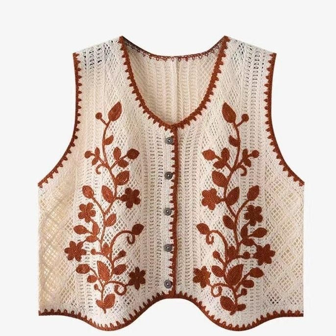 Retro Outerwear Sleeveless Cardigan Top Women's