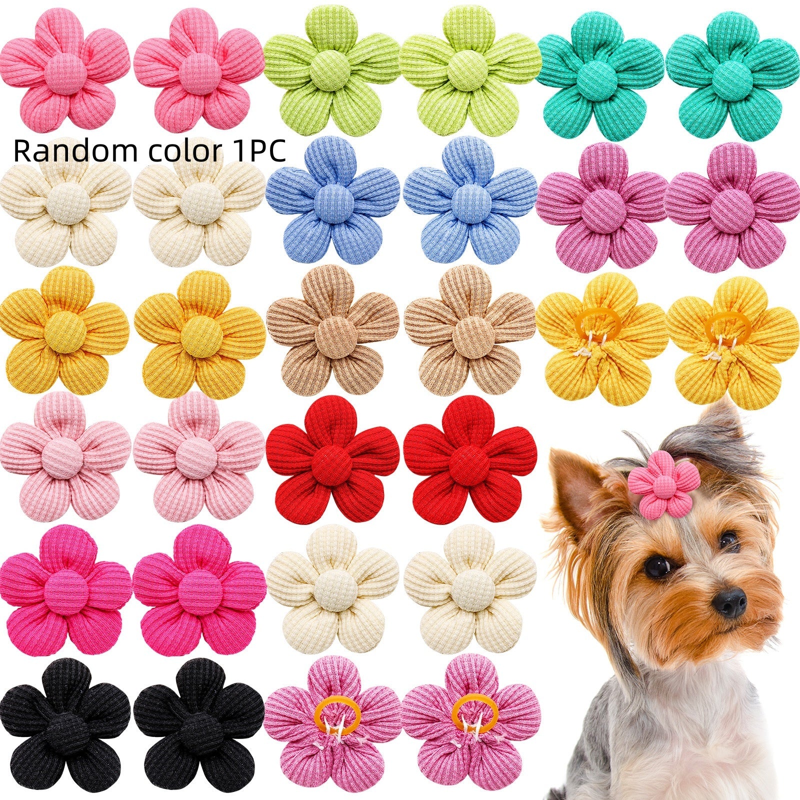 Pet Flower Headdress – Spring Solid Color Accessories for Dogs & Cats