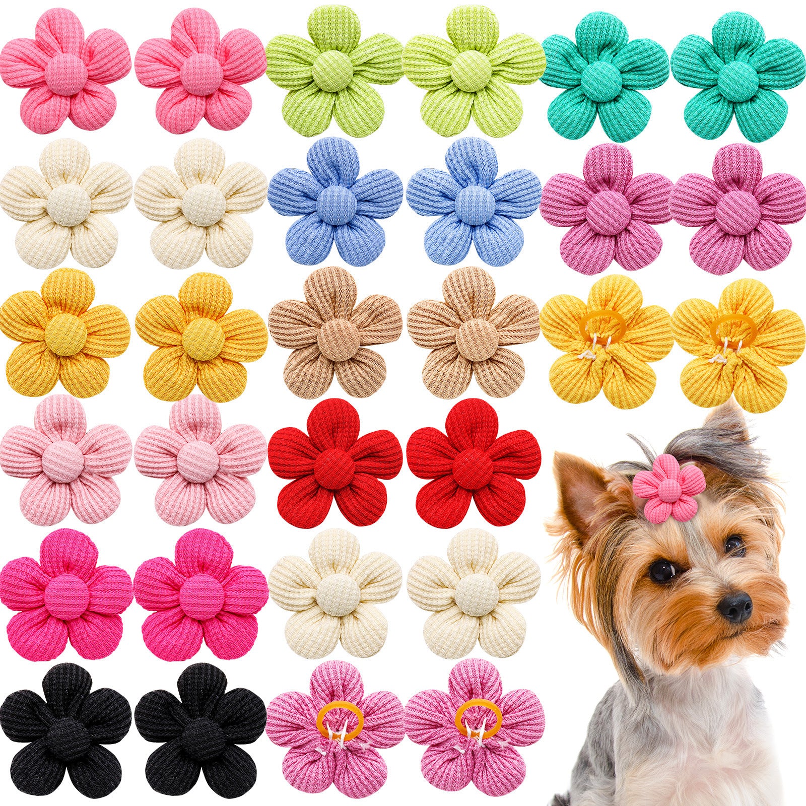 Pet Flower Headdress – Spring Solid Color Accessories for Dogs & Cats