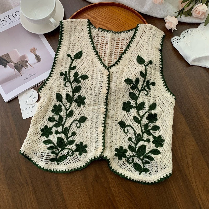 Retro Outerwear Sleeveless Cardigan Top Women's