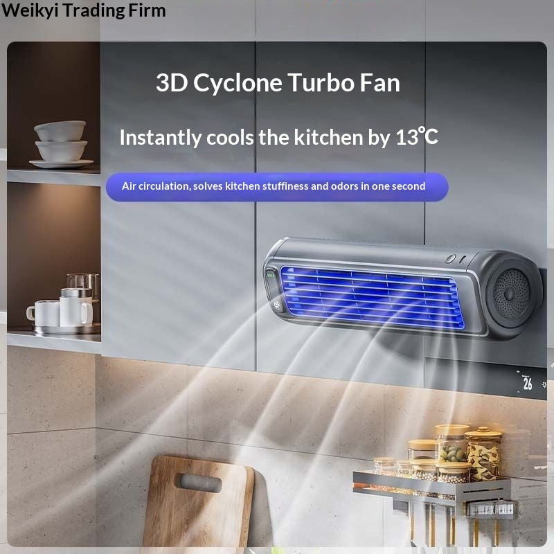 Punch-free Wall-mounted Fan For Kitchen Home Bathroom