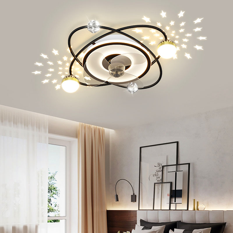 Nordic Style LED Ceiling Fan Light for Bedroom & Dining Room