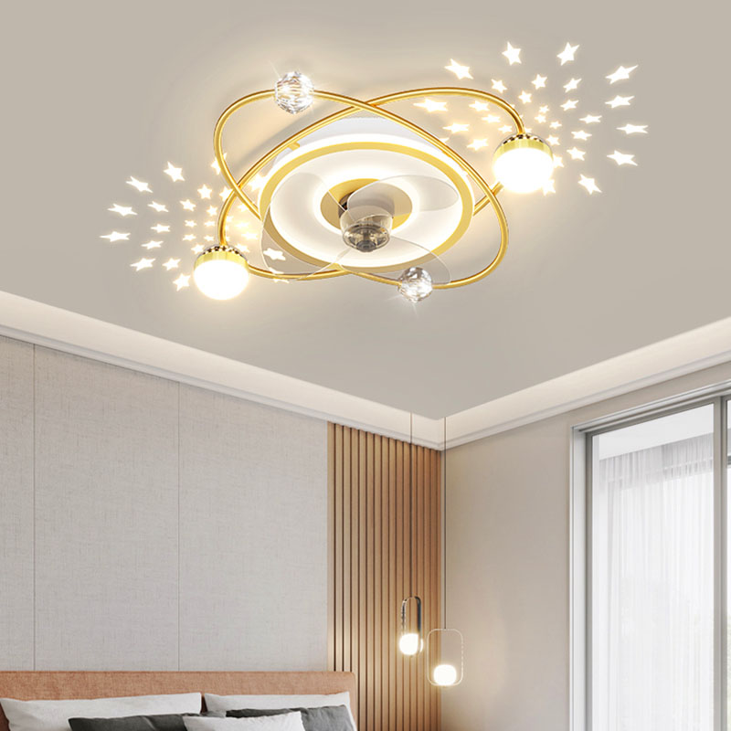 Nordic Style LED Ceiling Fan Light for Bedroom & Dining Room
