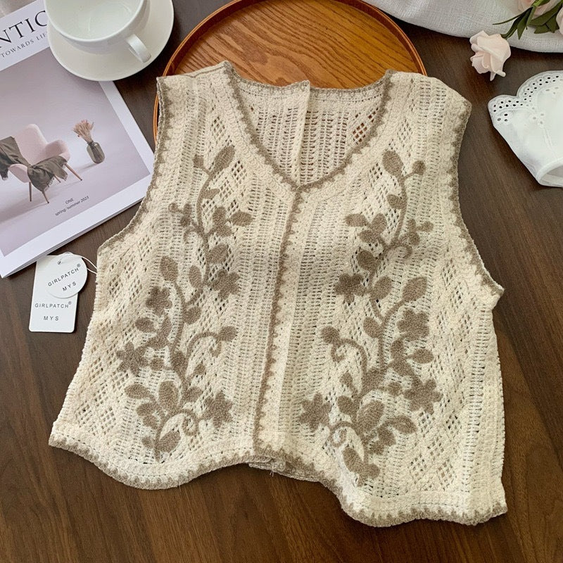 Retro Outerwear Sleeveless Cardigan Top Women's