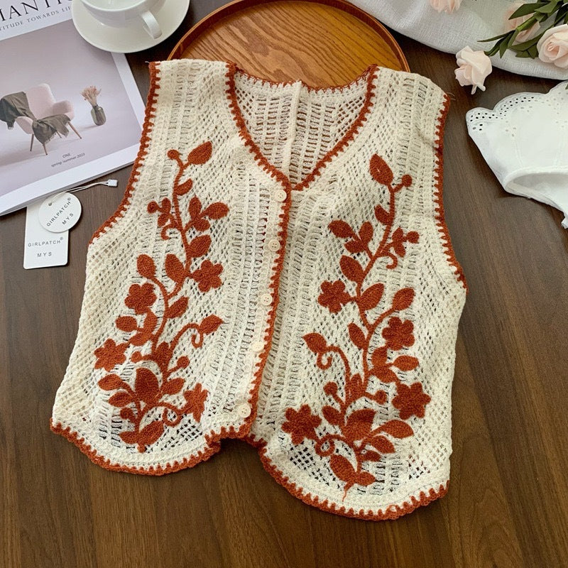 Retro Outerwear Sleeveless Cardigan Top Women's