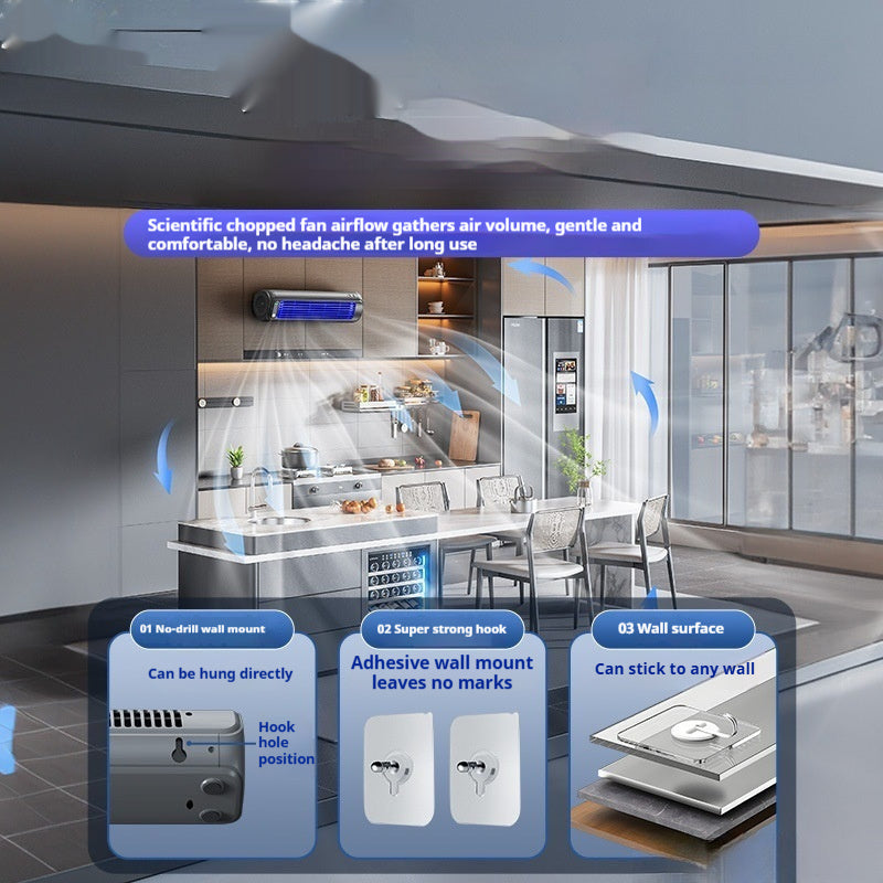 Punch-free Wall-mounted Fan For Kitchen Home Bathroom