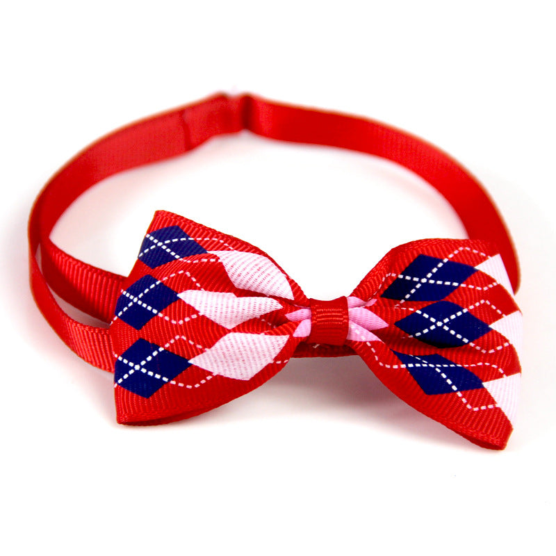 Plaid Pet Tie Cat Dog Scarf Accessories