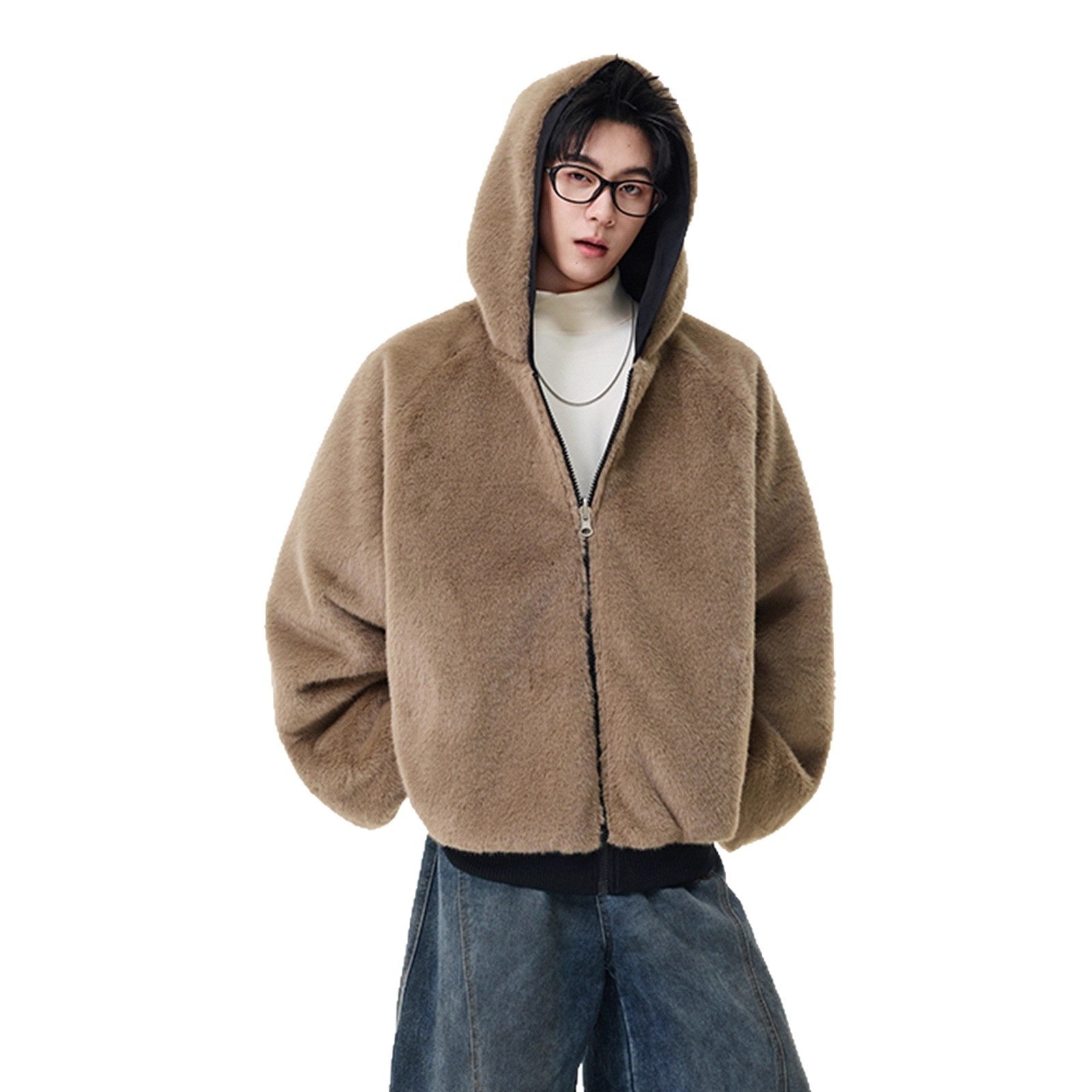 Mens Trendy High-end Winter Hooded Cotton Coat